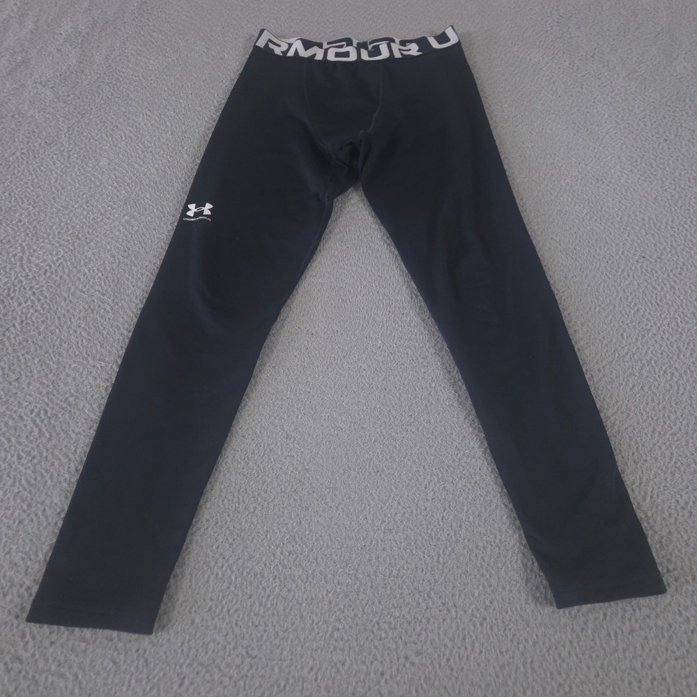 Under Armour Leggings Boy YLG Black ColdGear Fitted Compression Base Layer Pants